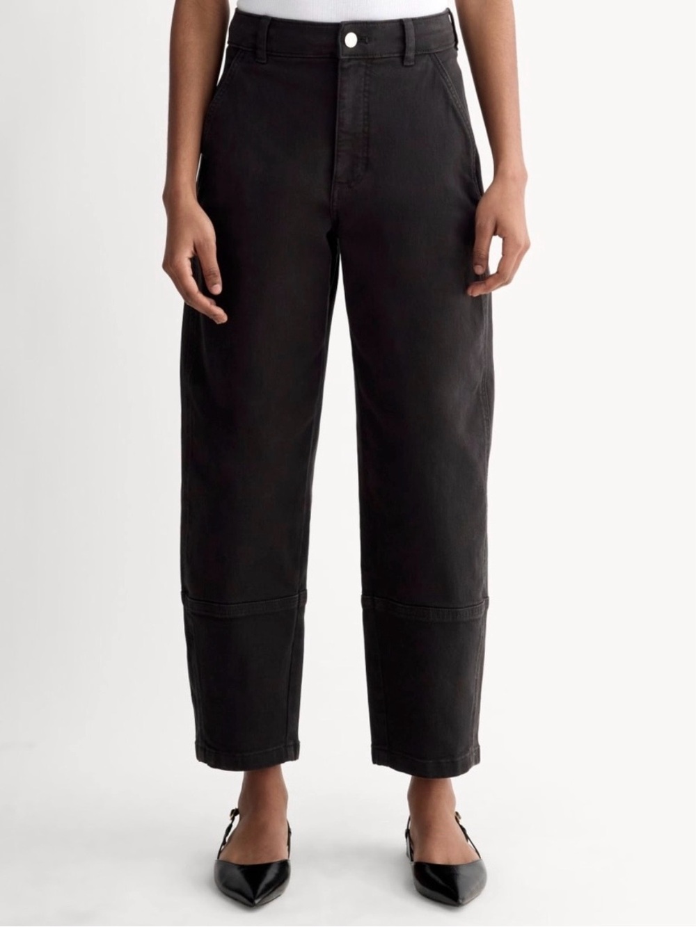 Everlane Barrel Utility Jeans 12 Black Ankle Length Organic Cotton Minimalist